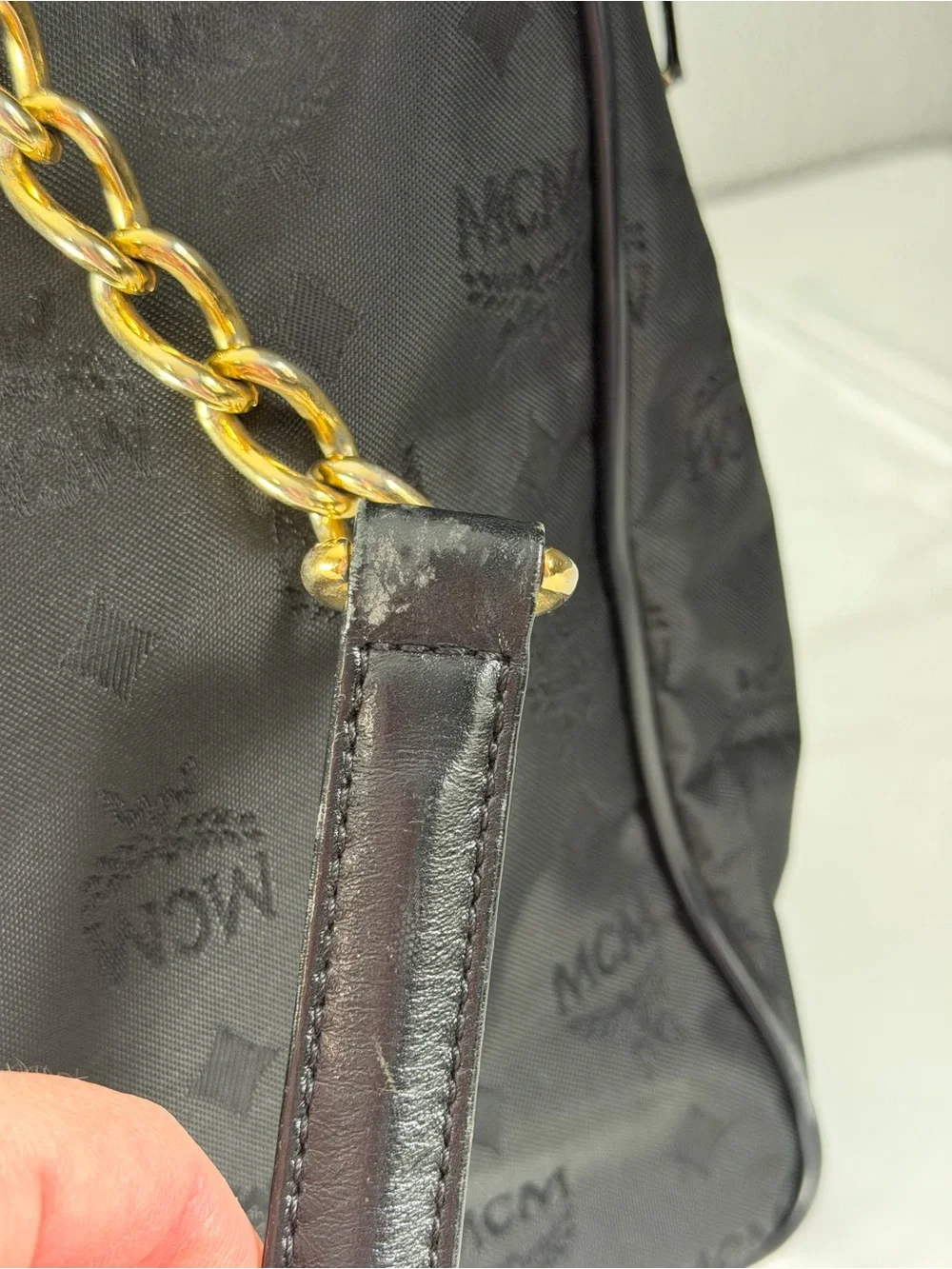 MCM large black tote bag